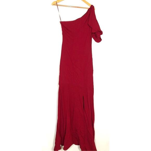 Parker Black Rosewood Sarah Dress One Shoulder Evening Prom Gown Maxi Red Size 2 - Picture 3 of 12